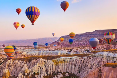 Balloons flying in the Middle East mountains and desert